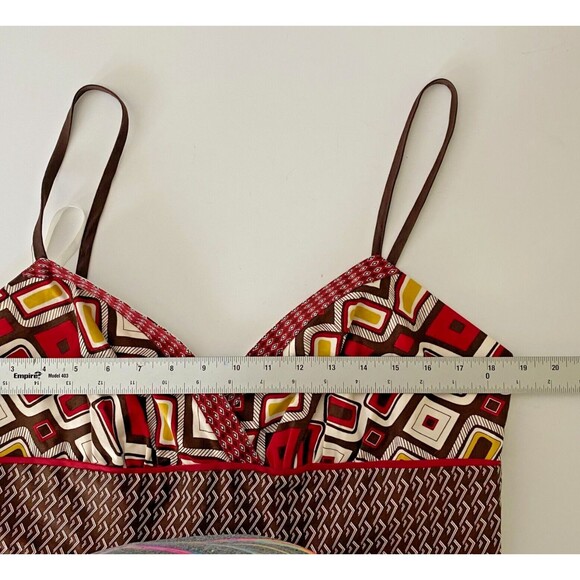 A.N.A. A New Approach 16 Multi Geometric Midi Dress Spaghetti Strap Side Zip - Picture 8 of 12